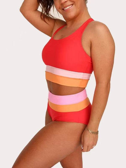 Maillot de Bain Grande Taille Fendu Imprimé Bikini Zippé