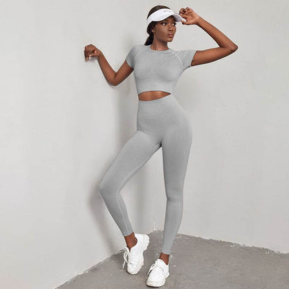 Lot de 2 tenues de sport à séchage rapide pour femmes – Vêtements de yoga taille haute et push-up