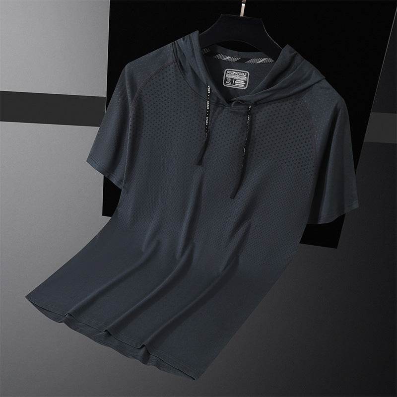 Quick-drying Hooded High Elastic Exercise Men's Workout Shirt