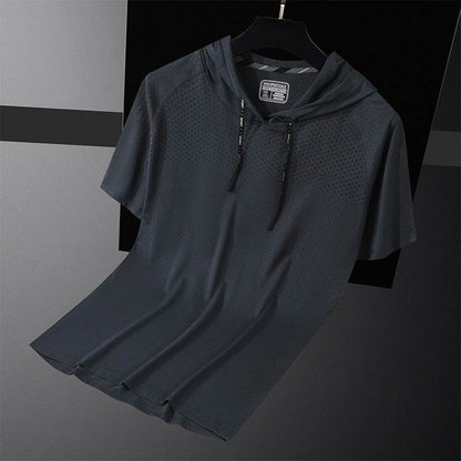 Quick-drying Hooded High Elastic Exercise Men's Workout Shirt