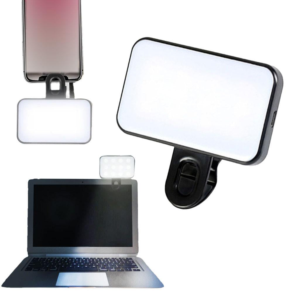 Mini flash pour téléphone portable, lumières pour Selfie, rechargeables, 3 Modes de luminosité, Clip réglable pour ordinateur portable, lumière de remplissage pour téléphone portable