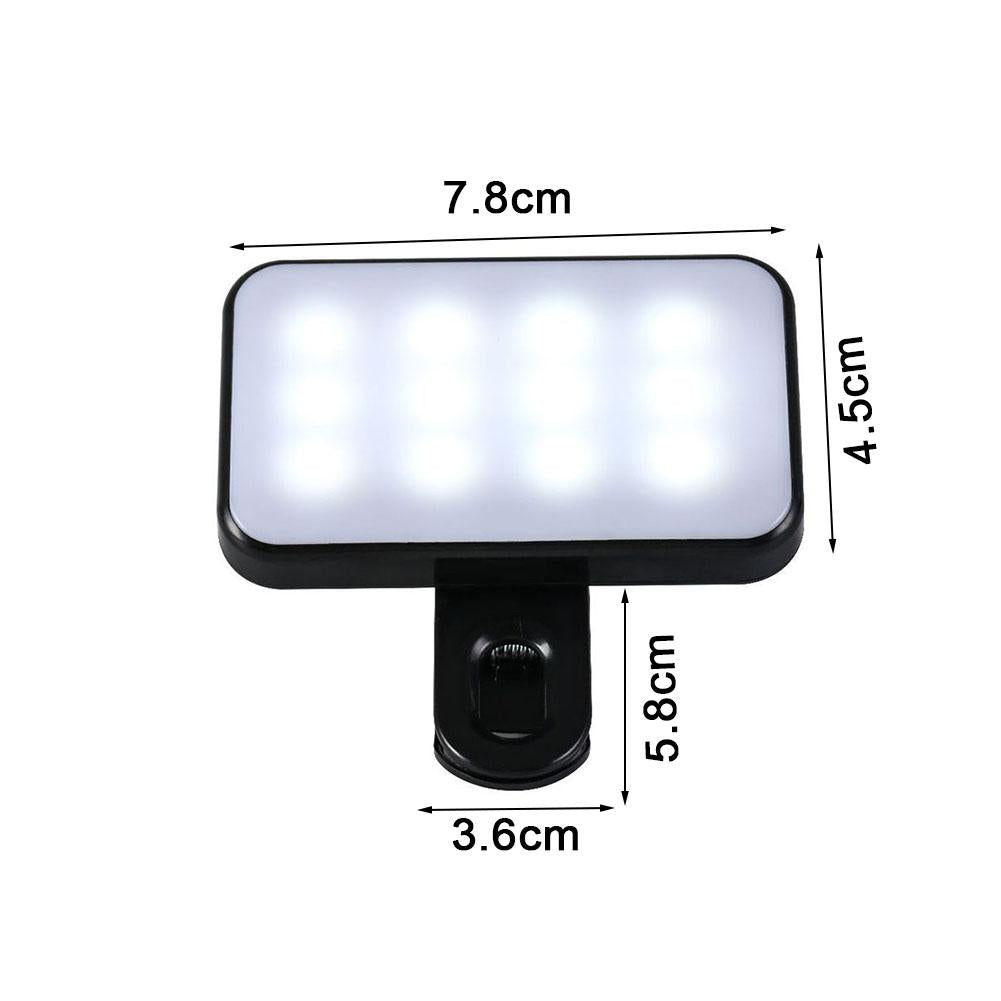 Mini flash pour téléphone portable, lumières pour Selfie, rechargeables, 3 Modes de luminosité, Clip réglable pour ordinateur portable, lumière de remplissage pour téléphone portable