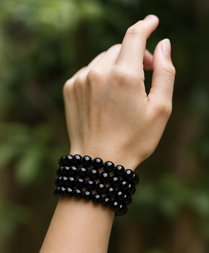 Obsidian Gemstone Bead Bracelet | The Stone to Repel Negativity