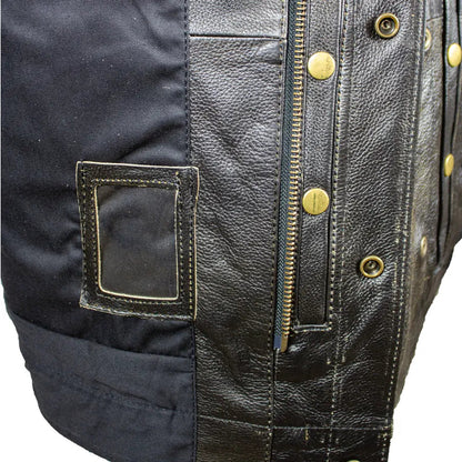 Gilet de motard en cuir vieilli Open Road pour hommes