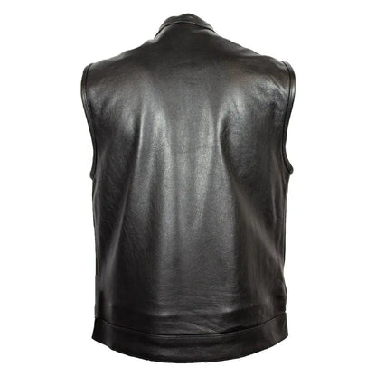 Open Road Men's Flannel Lined Leather Club Vest