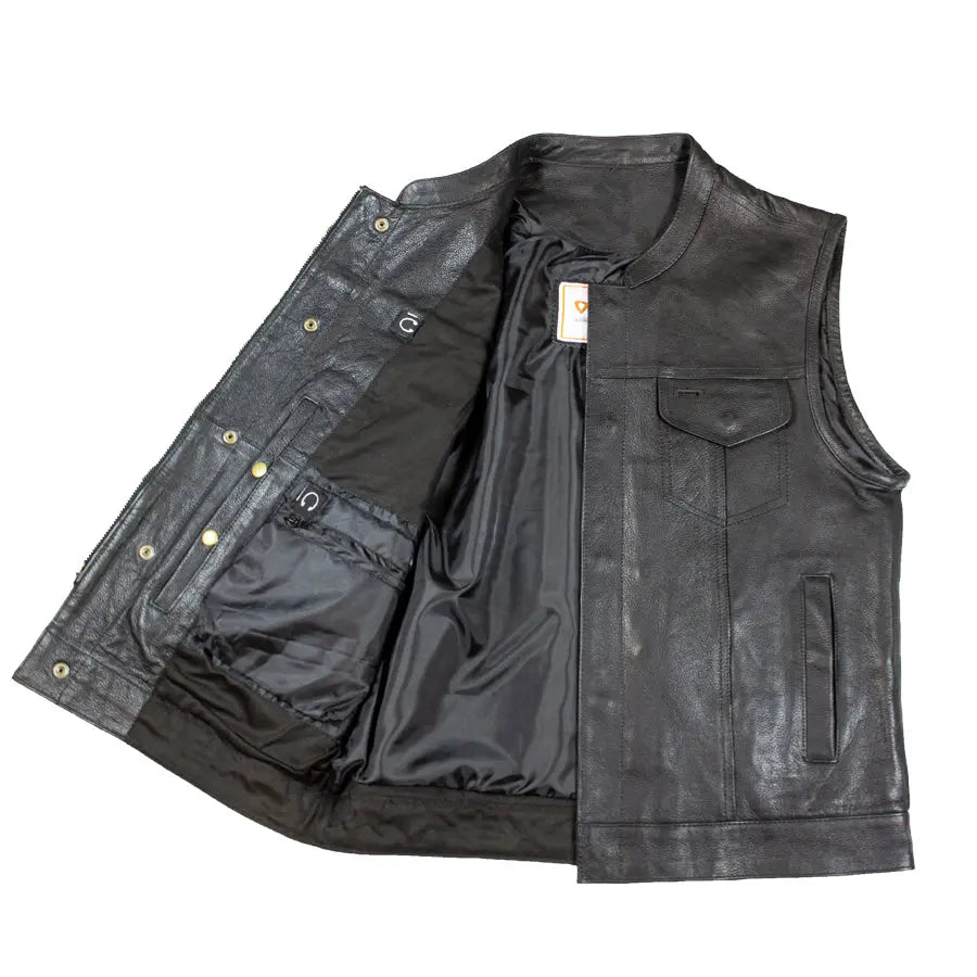 Gilet de club en cuir pour homme Open Road
