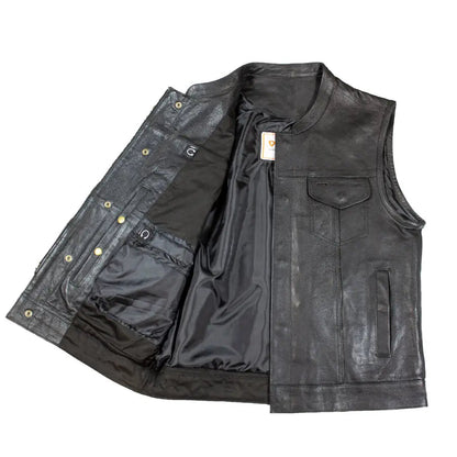 Gilet de club en cuir pour homme Open Road