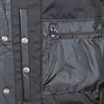 Open Road Men's Upside Leather with Black Stitched Diamonds Vest
