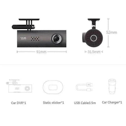 Car Dash - Smart WiFi DVR 130 Degree Wireless Cam 1080P FHD - Night Version - G-Sensor