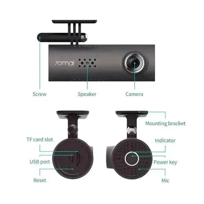 Car Dash - Smart WiFi DVR 130 Degree Wireless Cam 1080P FHD - Night Version - G-Sensor