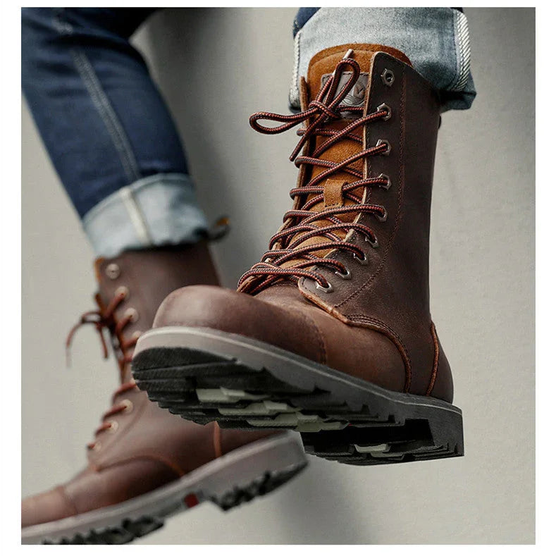 Bottes Martin montantes de moto pour l'extérieur