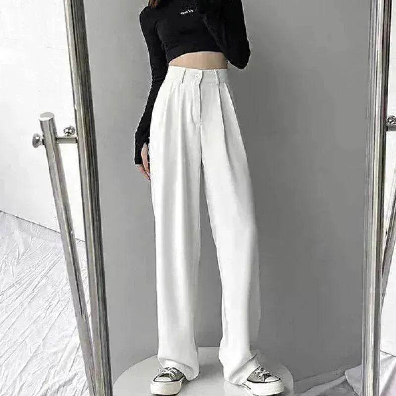 Oversized Women's Drape Suit Pants Loose Straight Leg