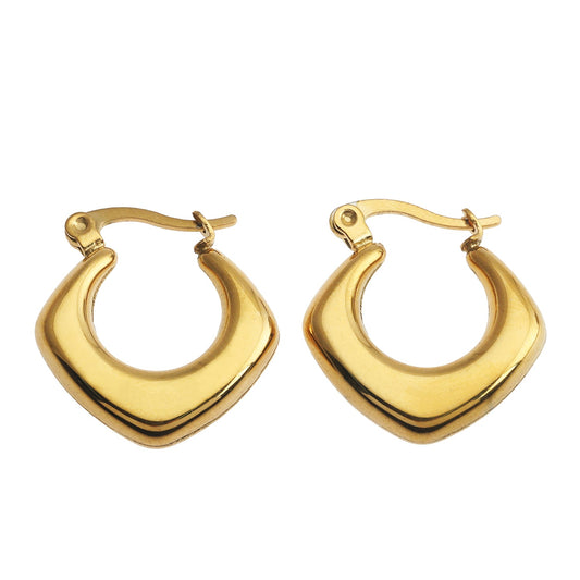 MARIYA : Boucles d'oreilles créoles rondes carrées Or