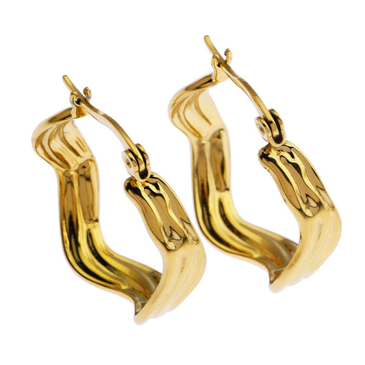 Boucles d'oreilles créoles ondulées GIZA « Forme et Matière »