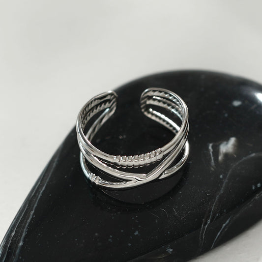 Bague triple empilable en argent MIRANDA