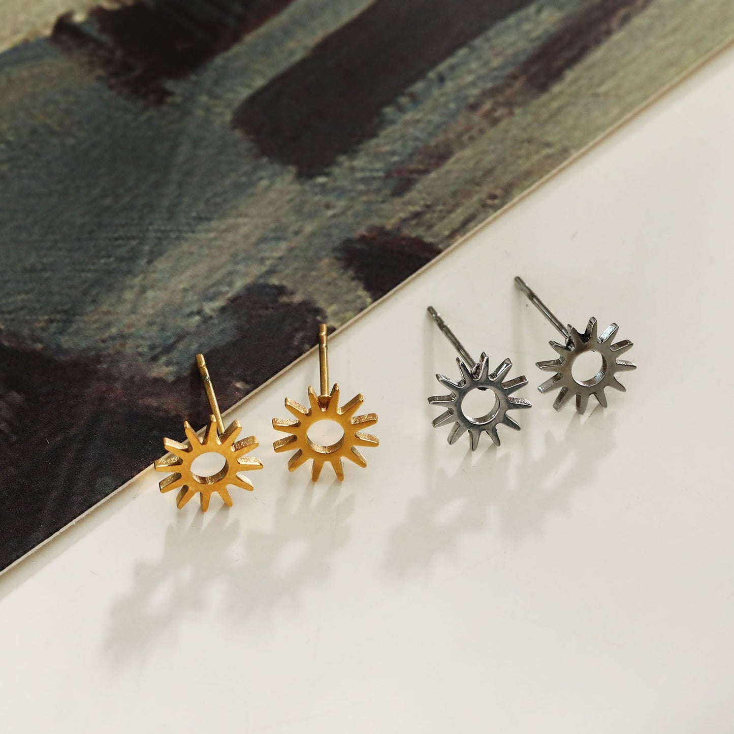 Style EDLA : Boucles d'oreilles clous « Nuit étoilée » en argent