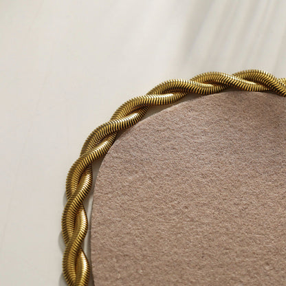 Style GALENA: Criss-Crossed Snake-Skin Duo Chain Bracelet