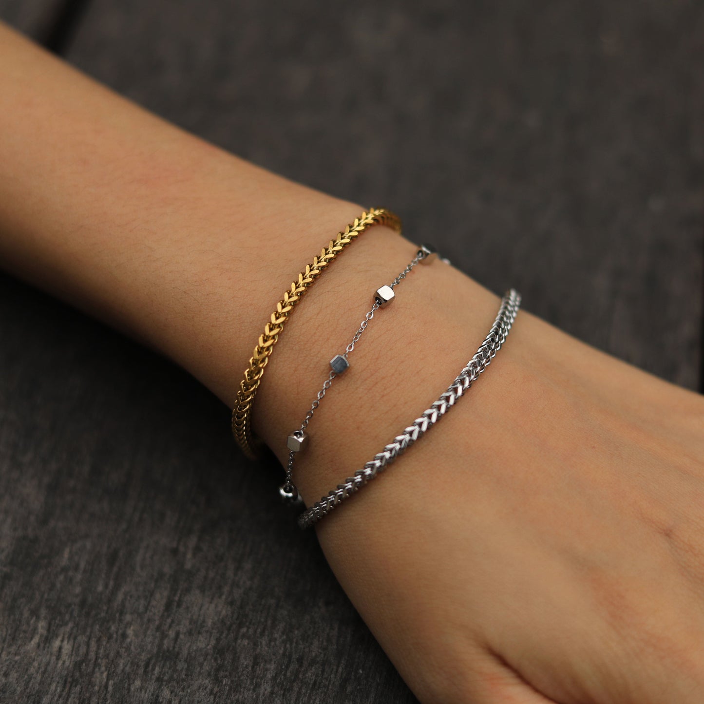BRIELLA Cuban Link Chain Gold Bracelet