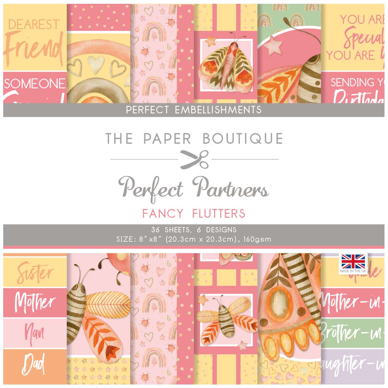 The Paper Boutique Perfect Partners - Embellissements Fancy Flutters 8 po x 8 po