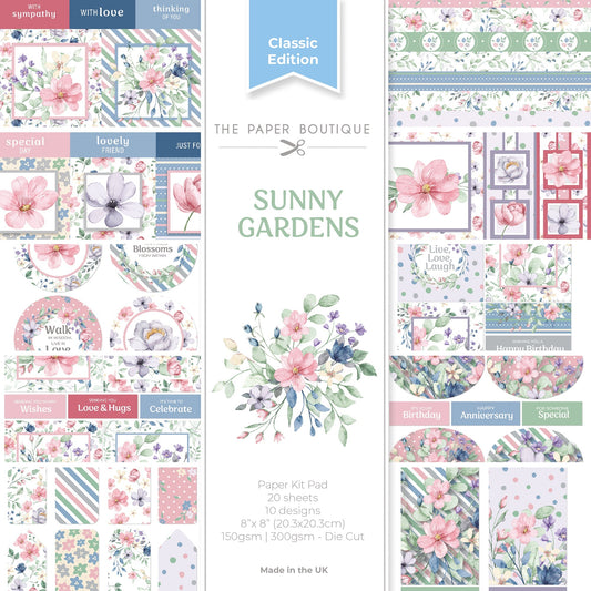 The Paper Boutique Sunny Gardens Bloc de papier 20 x 20 cm
