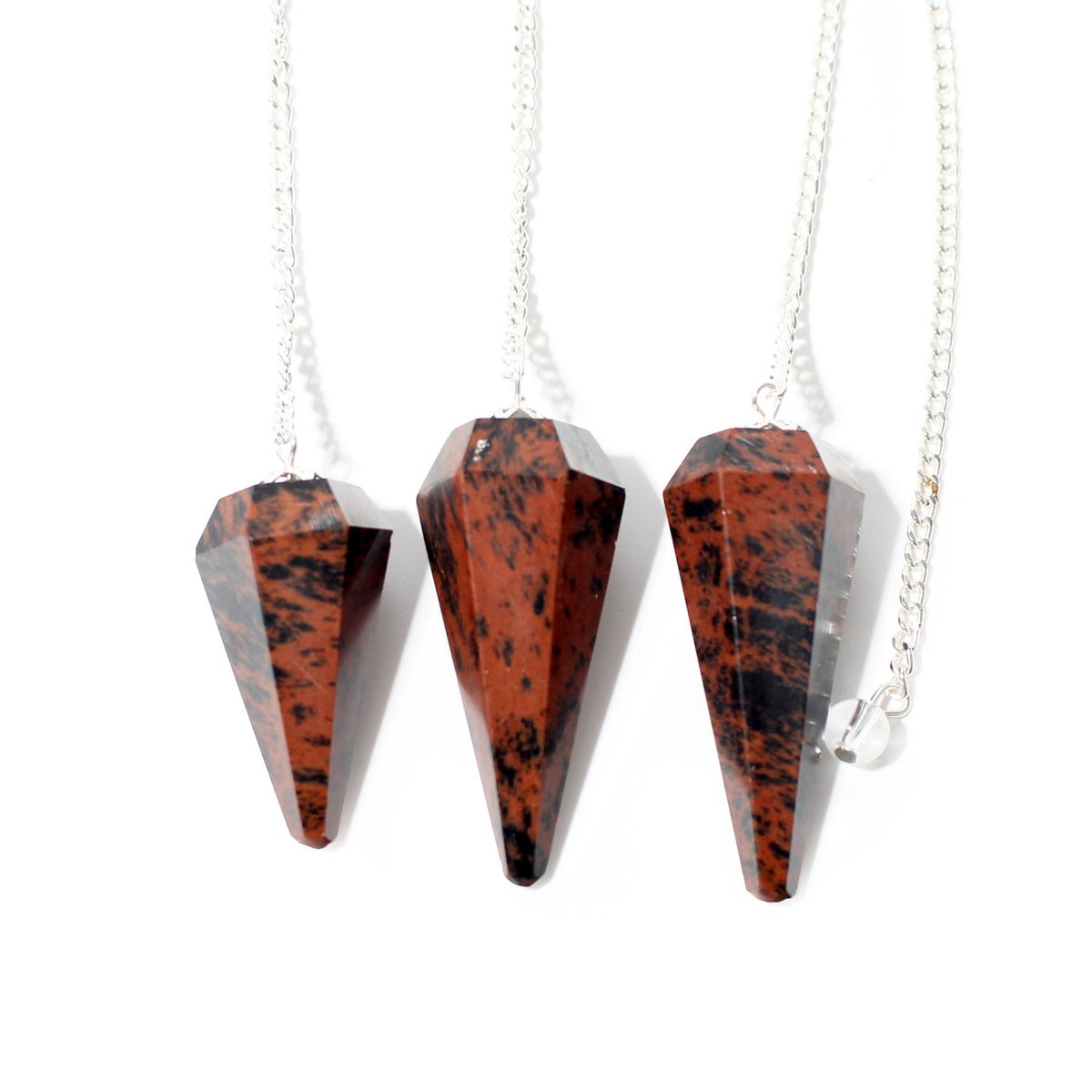 Mahogany Obsidian Pendulum 6 Facet & Bead - 3 Pack