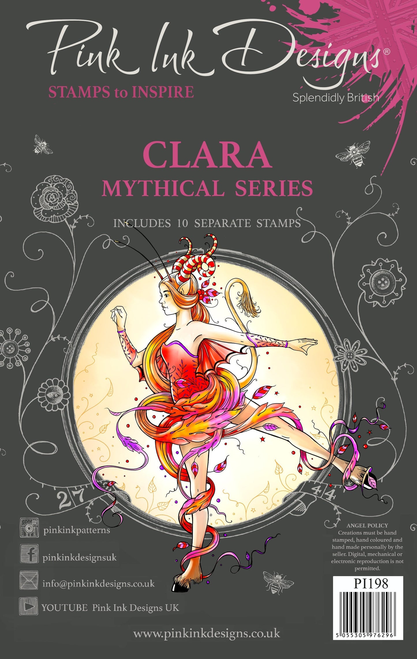 Pink Ink Designs Clara 6 in x 8 in Clear Stamp Set