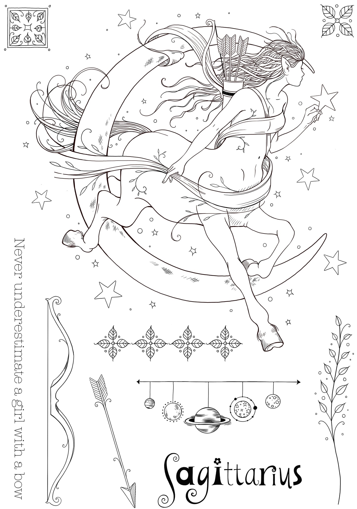 Pink Ink Designs Sagittarius 6 in x 8 in Clear Stamp Set