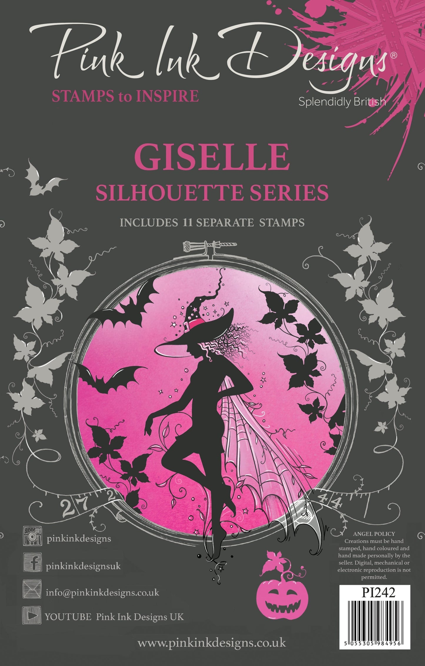 Pink Ink Designs Giselle 6 in x 8 in Clear Stamp Set