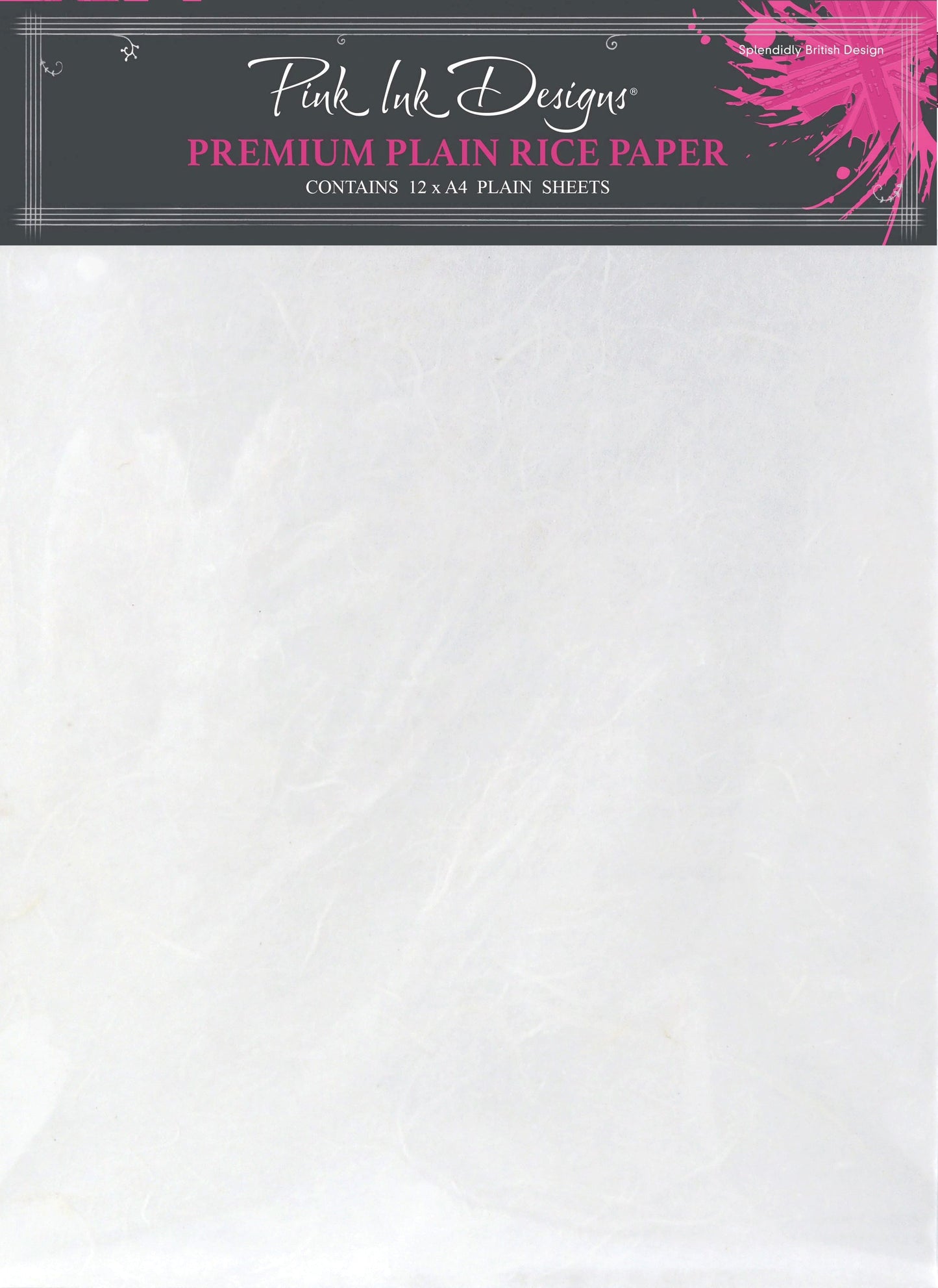 Pink Ink Designs Premium Plain White Rice Paper Pk 12