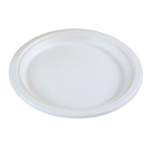 Assiette ronde en canne à sucre 9" - 1 compartiment