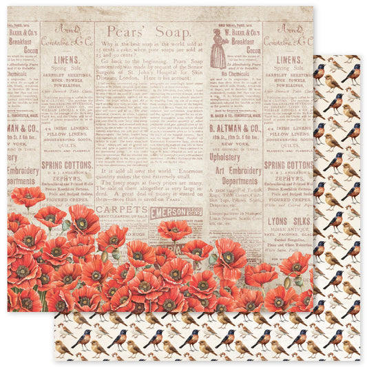 Poppy Garden D 12 x 12 Paper (12 pc Bulk Pack) 34632