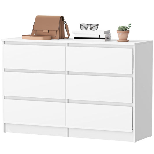 Commode River à 6 tiroirs pour chambre, salon ou couloir - Blanche