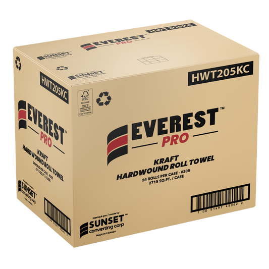 Rouleaux d'essuie-mains en papier kraft 8" x 2715 pieds carrés - Everest