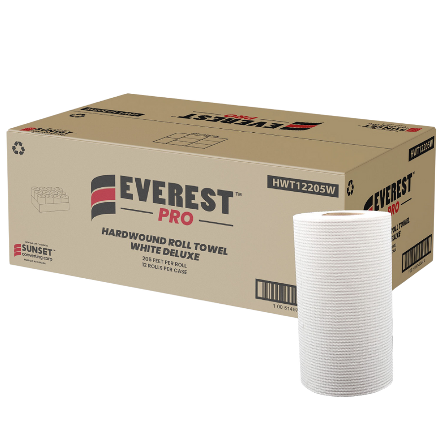 Rouleaux d'essuie-mains blancs de 7,85" x 205'