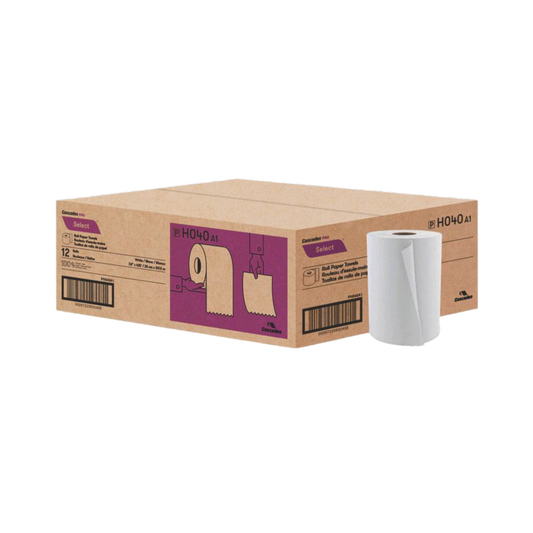 Rouleaux d'essuie-mains blancs de 8" x 425' - 12 rouleaux