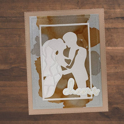 Wedding Kiss Frame Metal Cutting Die 21237
