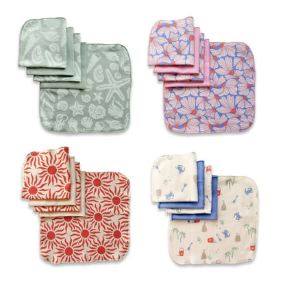 Bamboo Baby Washcloths (Pack Of 5) | Saltwater Floral