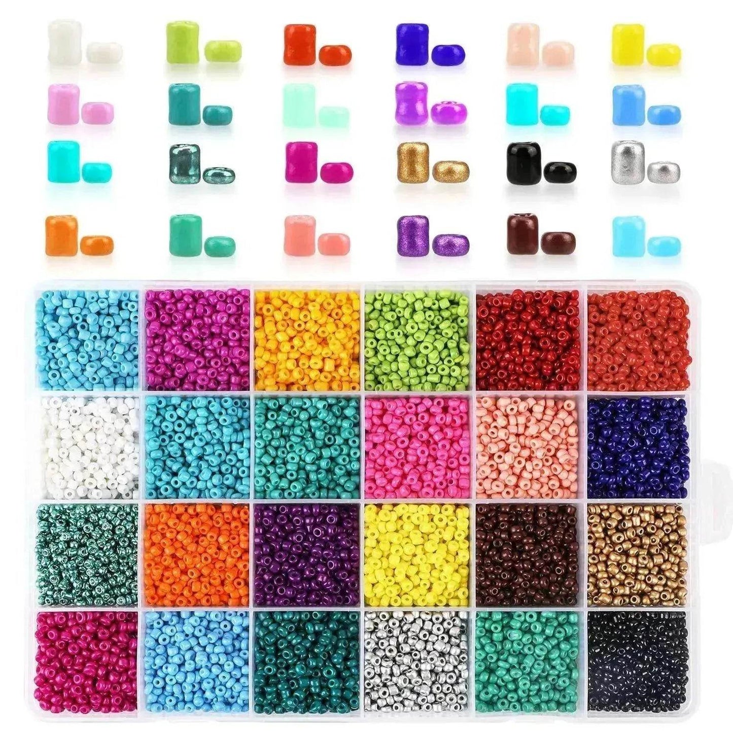 Perles teintes à noyau peintes, 24 compartiments