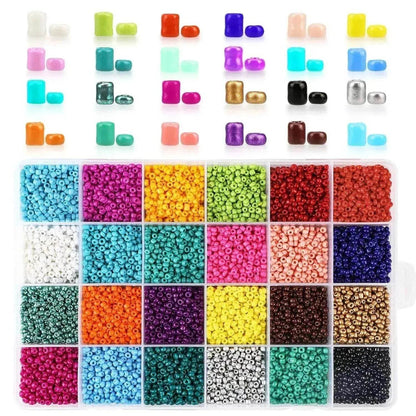 Perles teintes à noyau peintes, 24 compartiments