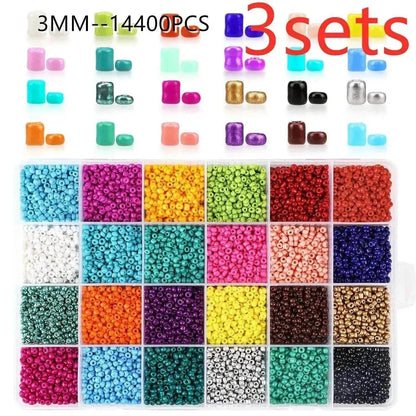 Perles teintes à noyau peintes, 24 compartiments