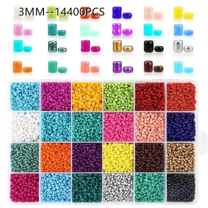 Perles teintes à noyau peintes, 24 compartiments