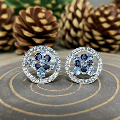 Gleaming Blossom Halo Earrings - Handmade Floral Statement Jewelry