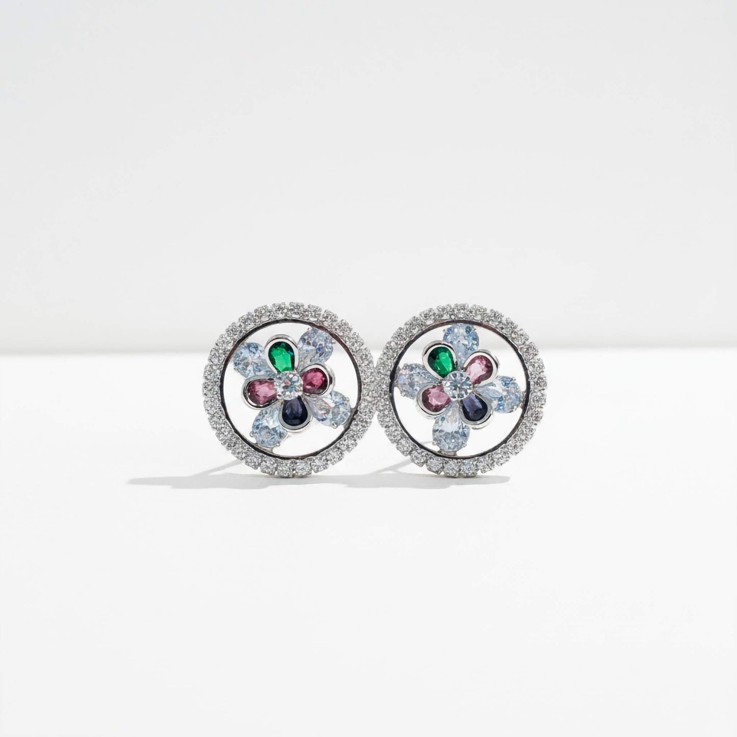 Gleaming Blossom Halo Earrings - Handmade Floral Statement Jewelry