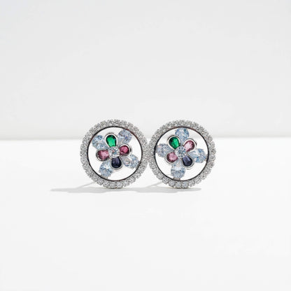 Gleaming Blossom Halo Earrings - Handmade Floral Statement Jewelry