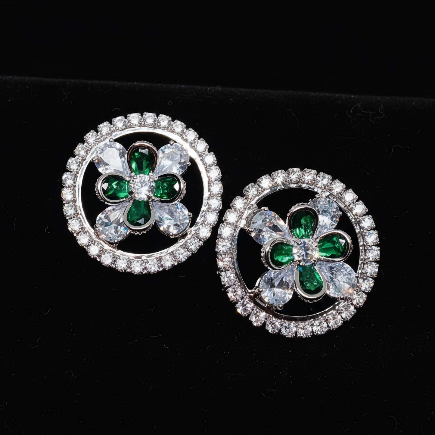 Gleaming Blossom Halo Earrings - Handmade Floral Statement Jewelry