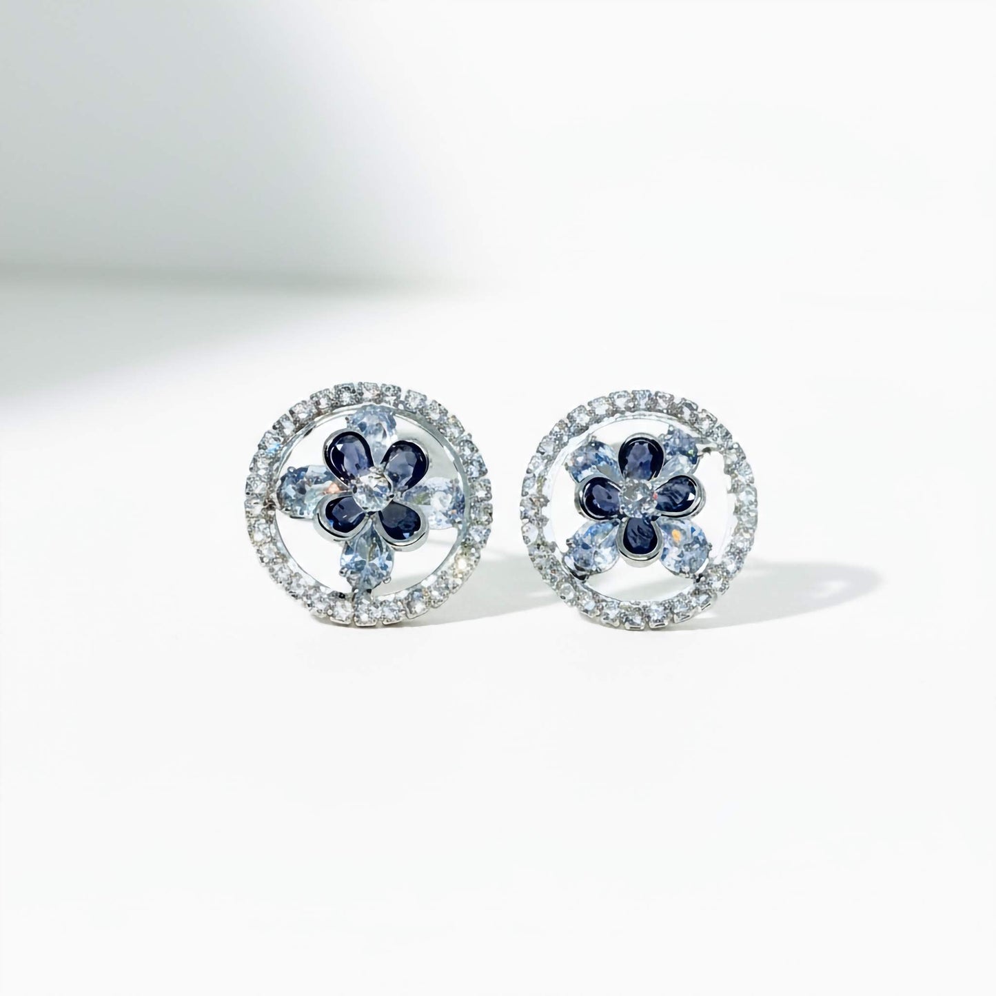 Gleaming Blossom Halo Earrings - Handmade Floral Statement Jewelry