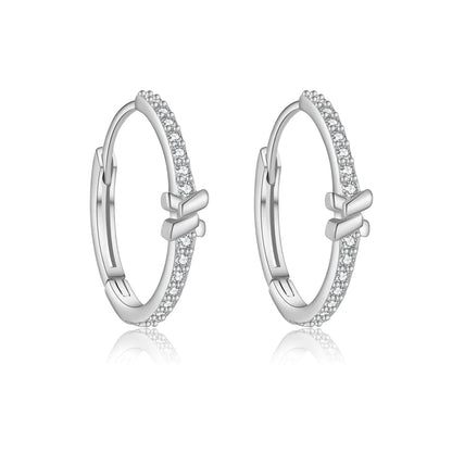 Sterling Silver Knot Hoops Earrings