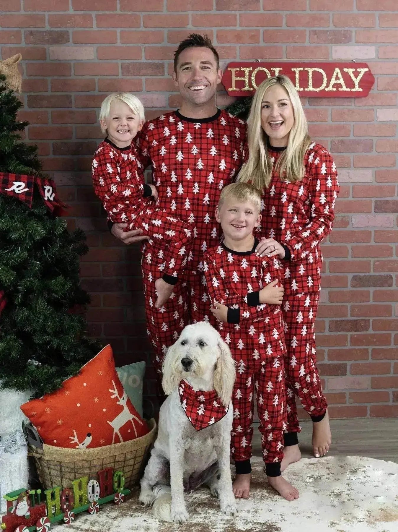 Vêtements Parent-Enfant, Ensemble Famille, Vêtements de Noël, Pyjamas de Style Européen et Américain, Vêtements d'Intérieur