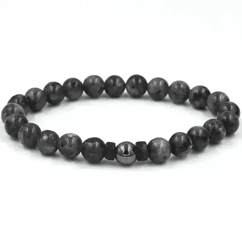 Personality Men's Black Volcanic Stone Bracelet