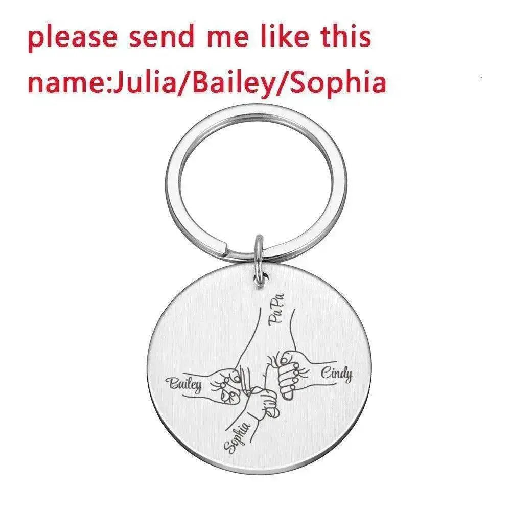 Personalized Father's Day DIY Name stainless steel Keychain